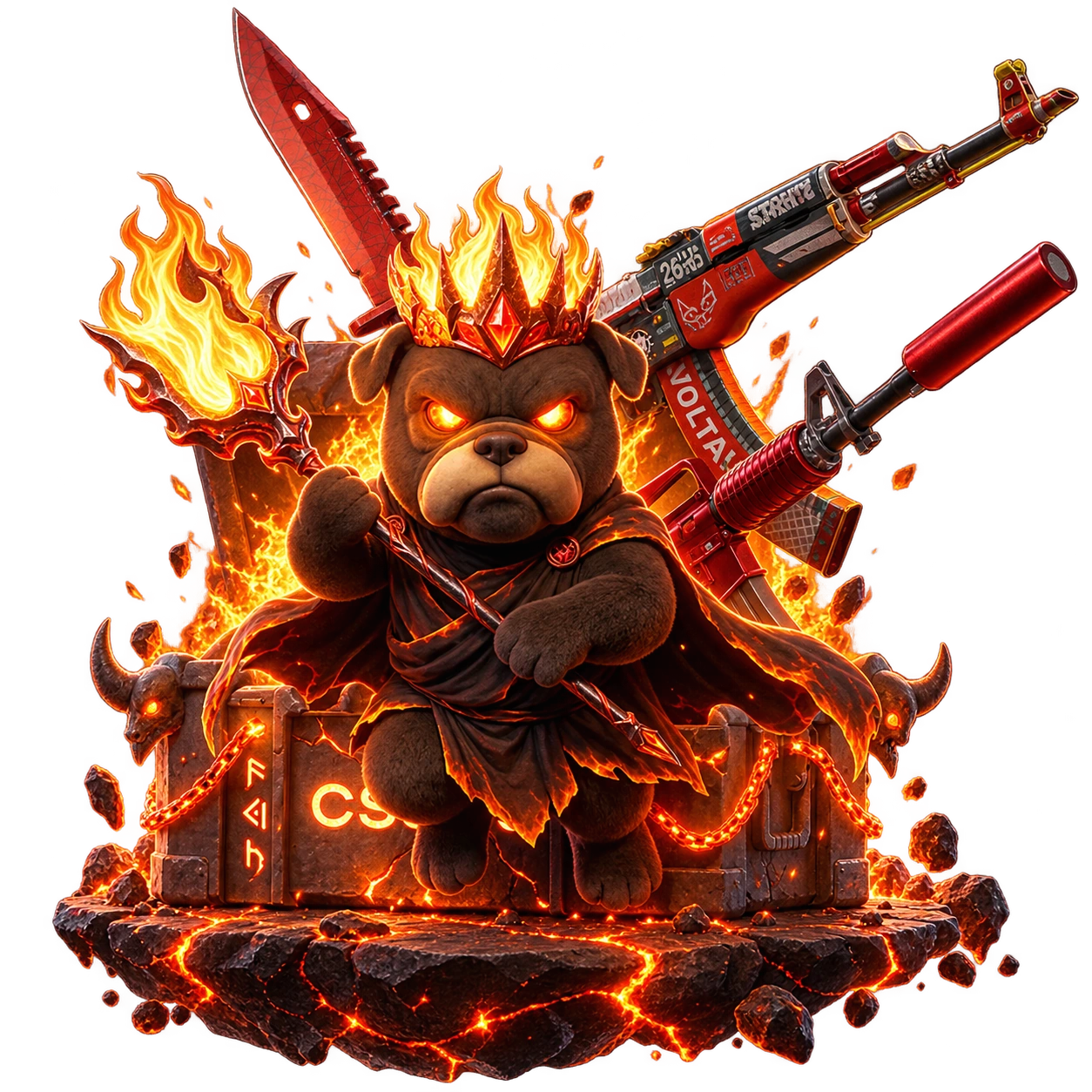 Skrzynka Hades z M9 Bayonet Crimson Web, AK-47 Bloodsport i M4A1-S Hot Rod