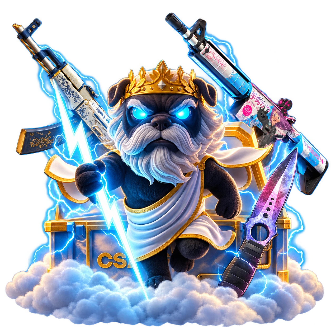 Skrzynka Zeus ze Skeleton Knife Doppler, AK-47 Inheritance i M4A4 Temukau